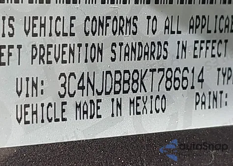 2019 Jeep Compass Latitude 4X4 from USA, damaged, VIN 3C4NJDBB8KT786614